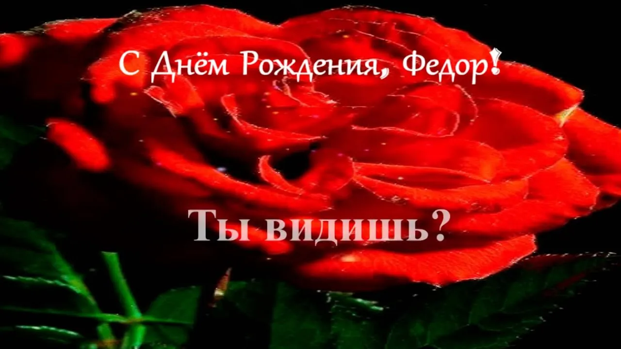 Открытка Открытки с именем Федор - Красная роза: Красивая открытка с цветами | Красивая открытка #117