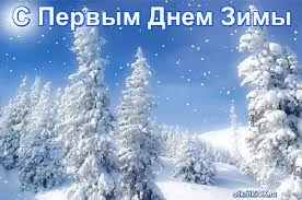 Открытка Первый день зимы - Заснеженные ели: зимняя открытка с пейзажем | Красивая открытка #134