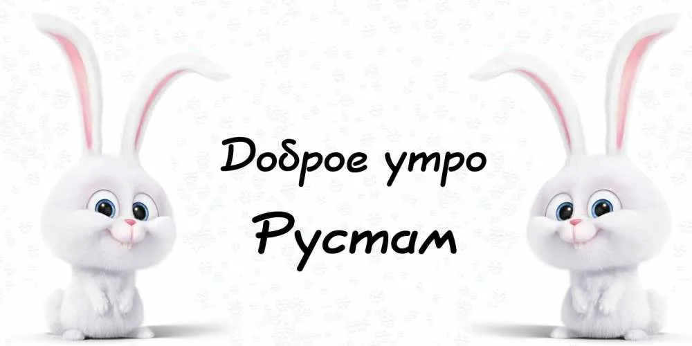 Открытка Открытки с именем Рустам - Открытка с милыми зайчиками. | Красивая открытка #41