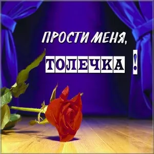 Открытка открытки с именем Анатолий - Красная роза на фоне штор. Открытка с цветами | Красивая открытка #112