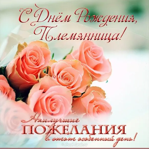 Открытка С днем рождения племяннице - Открытка с розами: поздравления с Днём рождения | Красивая открытка #8