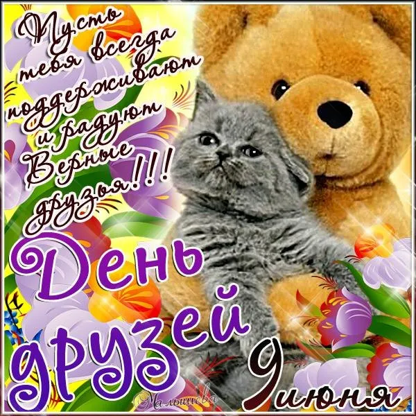 Открытка День друзей - Открытка с котиком: С Днем дружбы! | Красивая открытка #64