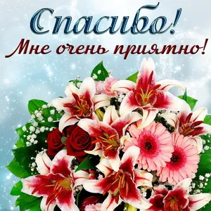 Открытка Спасибо - Букет лилий и гербер: Красивая открытка | Красивая открытка #69