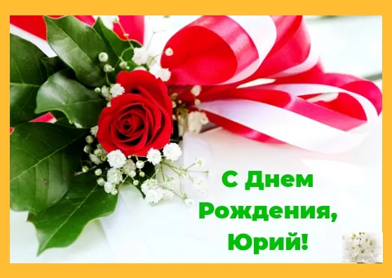Открытка Открытки с именем Юрий - Открытка с цветами: Розы и зелень | Красивая открытка #228