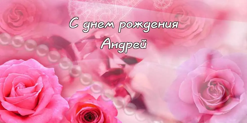 Открытка открытки с именем Андрей - Открытка с розами: поздравления с днем рождения | Красивая открытка #209