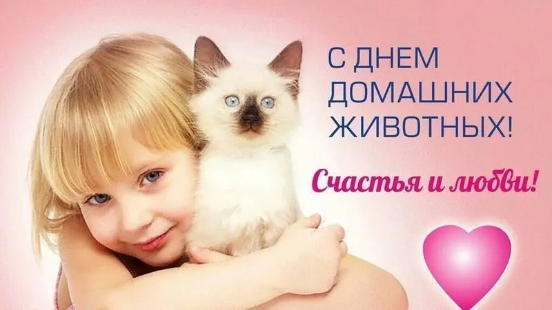 Открытка Открытки на Всемирный день домашних животных - Девочка с котенком: Открытка с любовью и нежностью | Красивая открытка #23