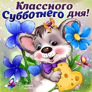 Открытка Доброе утро суббота - Открытка с милым мышонком и сыром | Красивая открытка #7