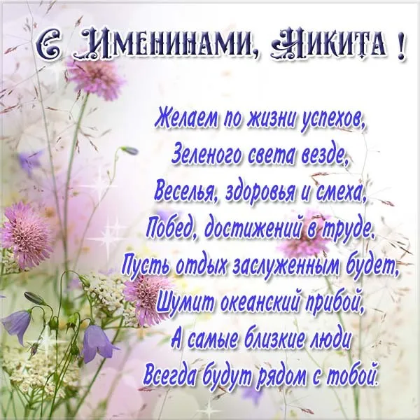 Открытка Открытки с именем Никита - Открытка с цветами: поздравления, пожелания успеха | Красивая открытка #171