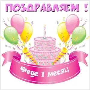Открытка Открытки с именем Федор - Праздничная открытка: торт, шарики, хлопушки | Красивая открытка #188