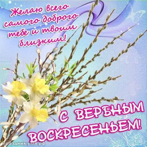 Открытка С вербным воскресеньем - Открытка с цветами: весеннее настроение и поздравления | Красивая открытка #101