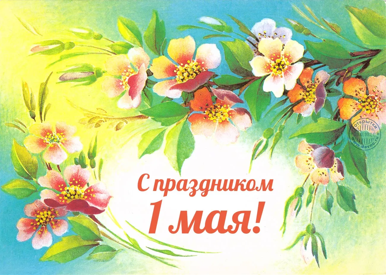 Открытка 1 мая - Открытка с цветами: 1 мая  поздравления и весеннее настроение | Красивая открытка #1