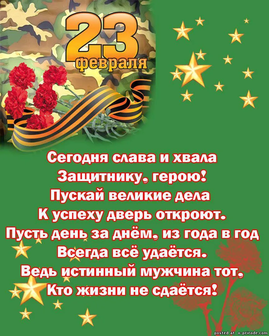 Открытка 23 февраля - Поздравление с 23 февраля: открытка с солдатом | Красивая открытка #21