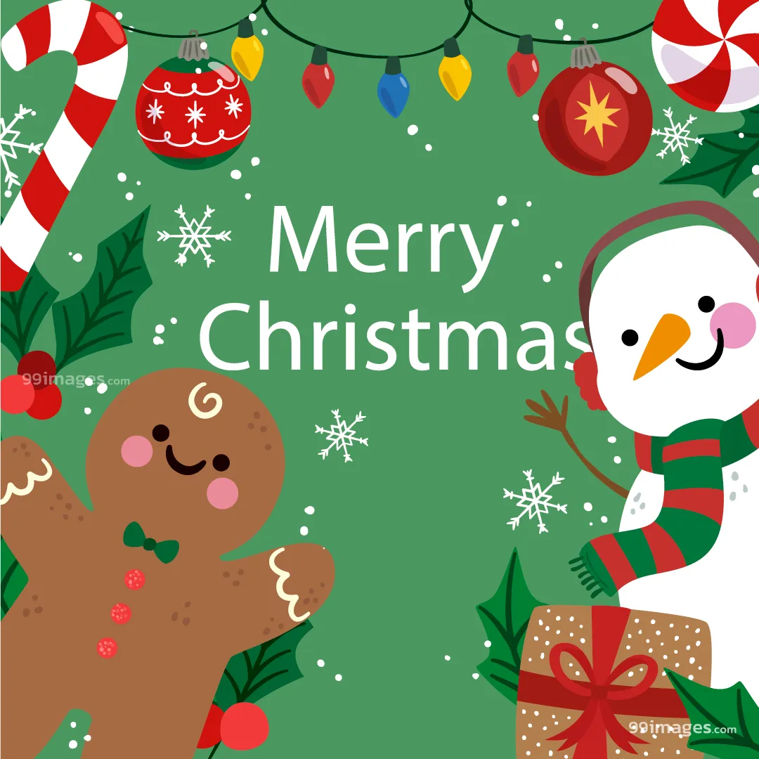 Открытка Merry Christmas - Снегурочка и Рождество: Новогодняя открытка с подарками | Красивая открытка #34