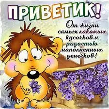 Открытка Январский - Открытка с ежиком и цветами | Красивая открытка #10