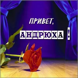 Открытка открытки с именем Андрей - Красная роза на фоне ткани | Красивая открытка #117