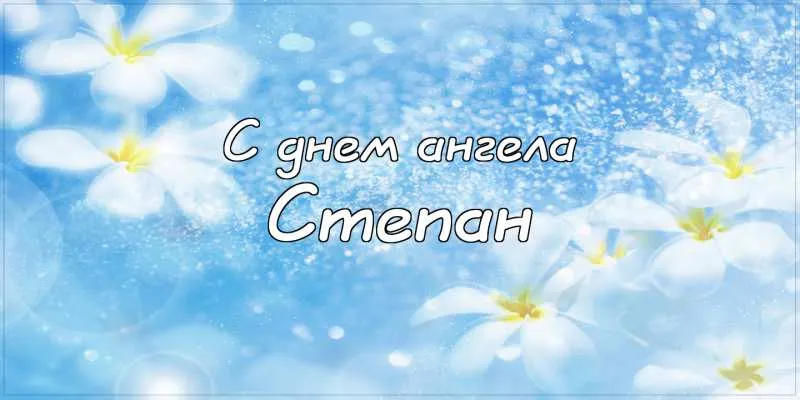 Открытка Открытки с именем Степан - Открытка: Цветы на синем фоне | Красивая открытка #187