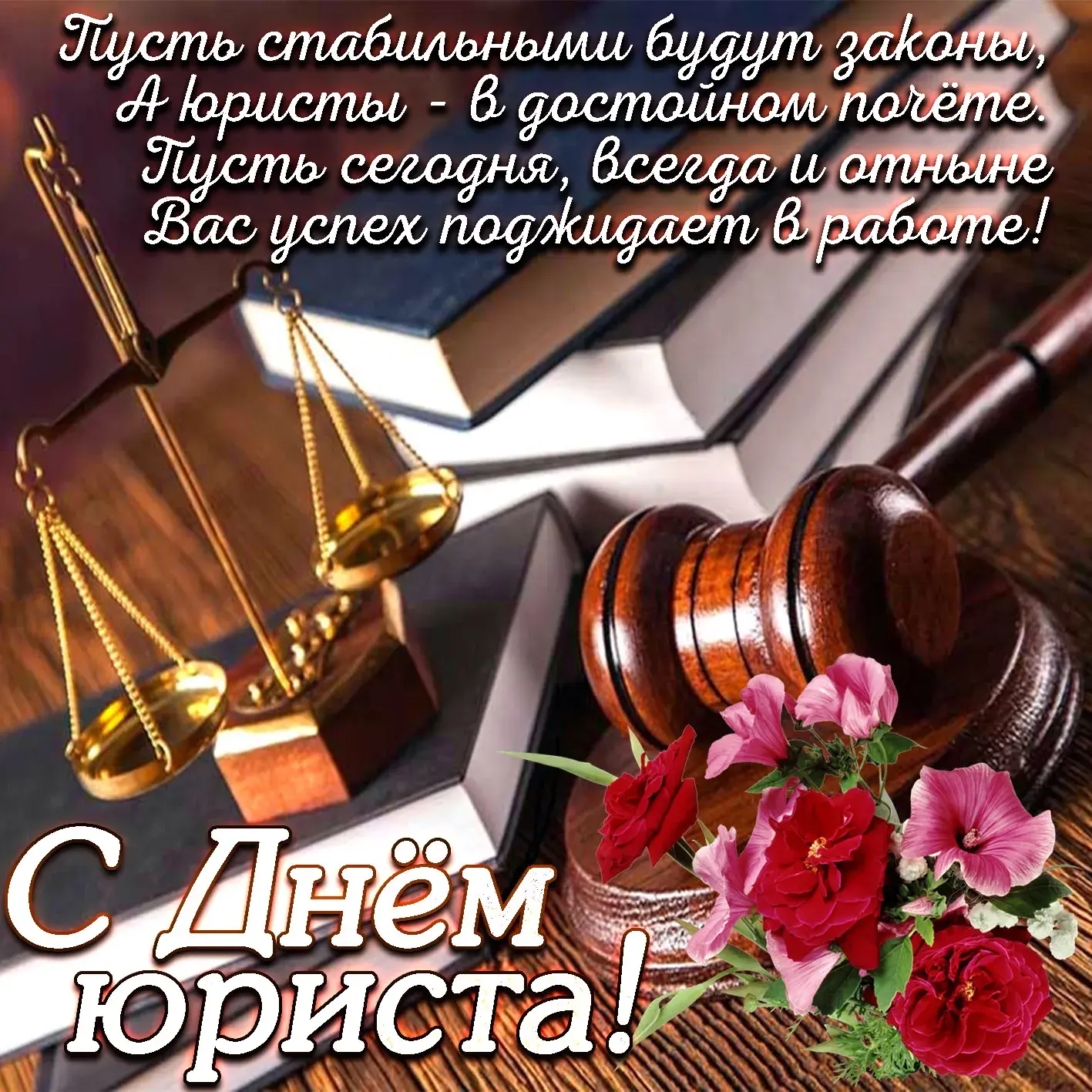 Открытка День юриста - С Днем юриста: Открытка с весами правосудия | Красивая открытка #88