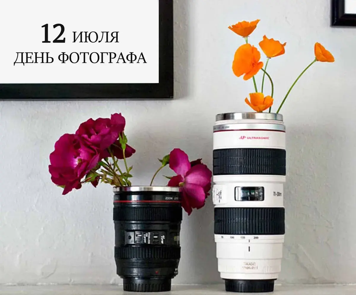 Открытка День фотографа - Объектив с цветами: открытка с днем фотографа | Красивая открытка #41