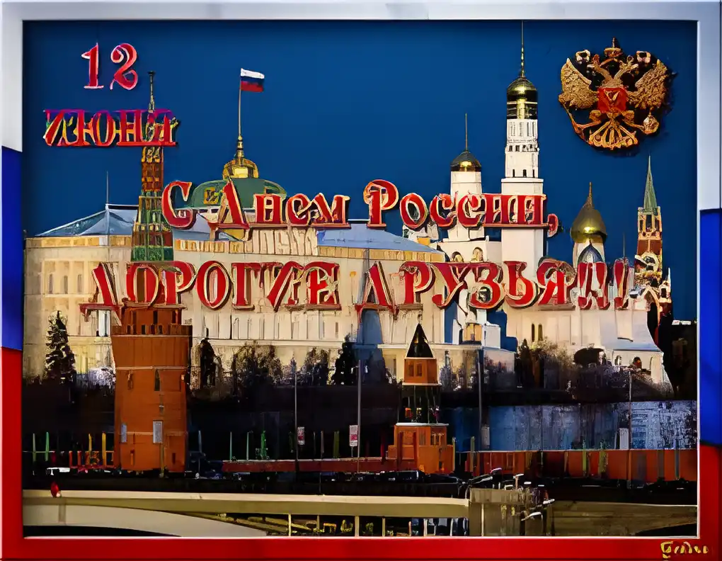 Открытка Открытки с днем России - Красная площадь и соборы: праздничная открытка | Красивая открытка #44