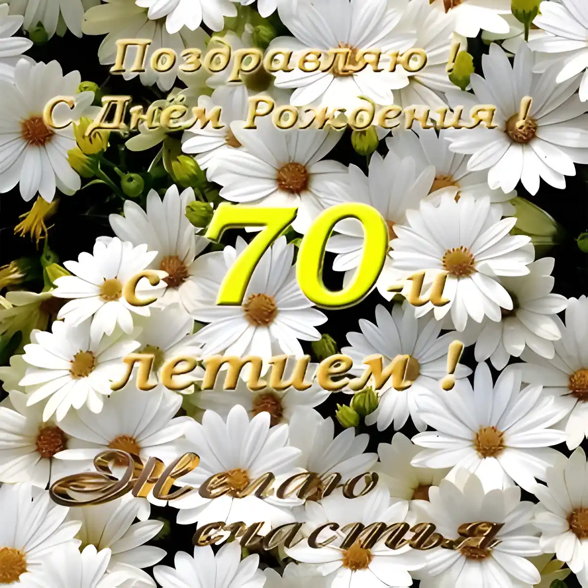 Открытка Открытки на 70 лет - Поздравления с Днём Рождения: Красивая открытка с цветами | Красивая открытка #84