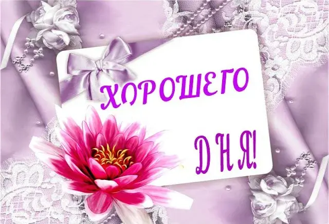 Открытка Хорошего дня - Открытка с розой и бантом | Красивая открытка #51