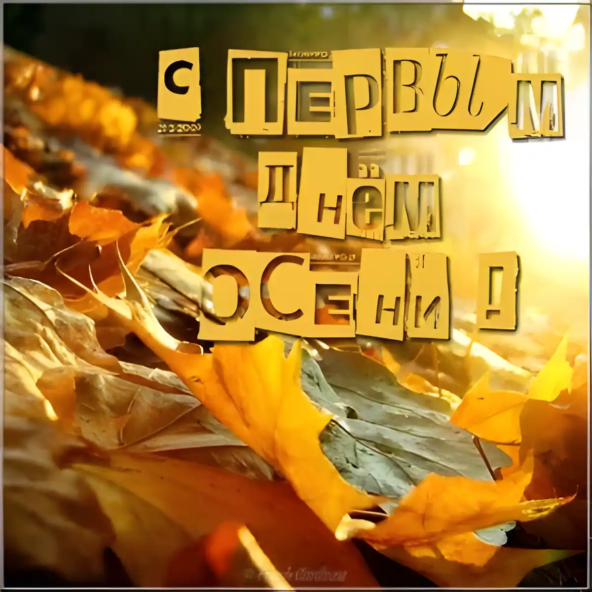 Открытка Первый день осени - Осенние листья: открытка с осенним пейзажем | Красивая открытка #46