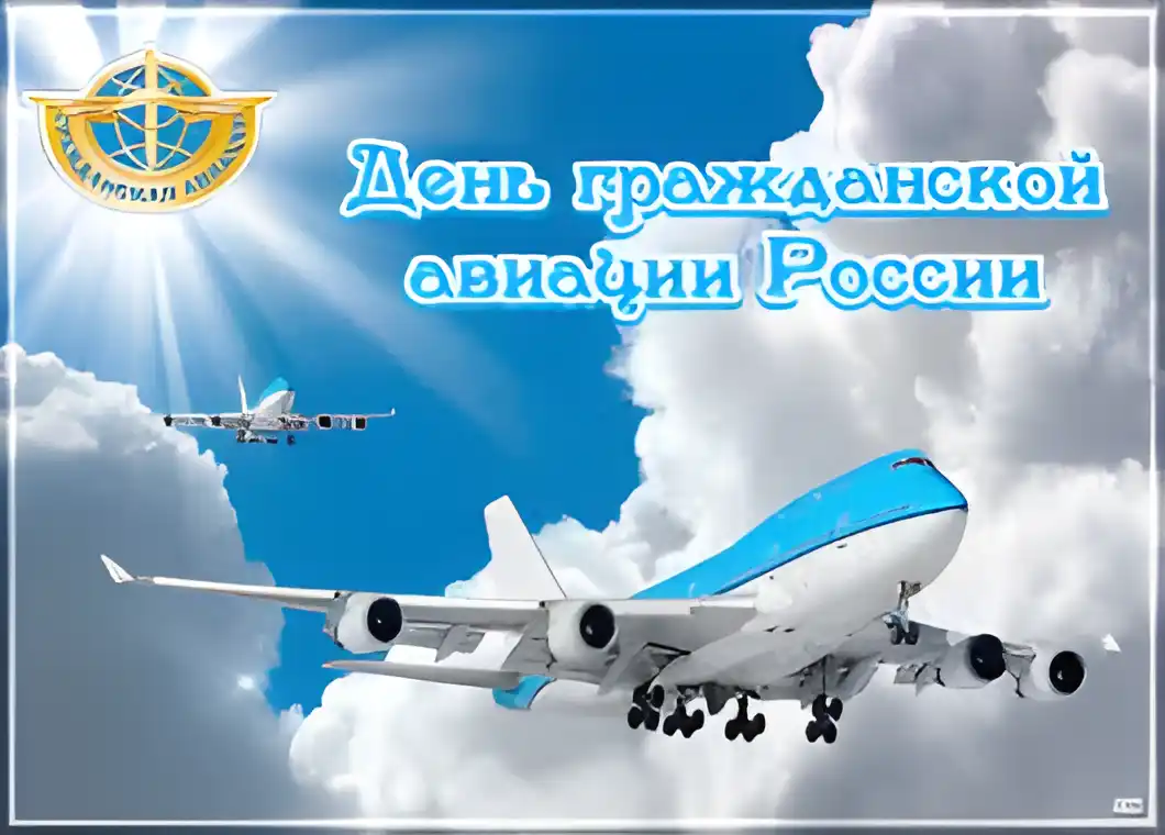 Открытка Открытки на Международный день гражданской авиации - Самолеты на фоне облаков - открытка | Красивая открытка #19