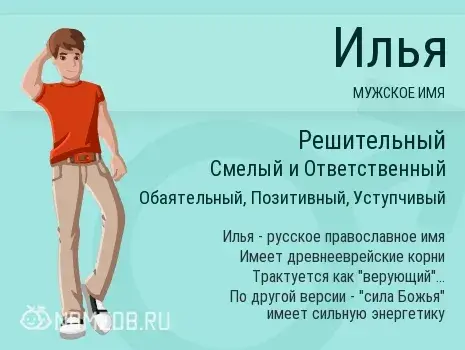 Открытка Открытки с именем Илья - Имя Илья: Открытка с мужским именем и значением | Красивая открытка #78