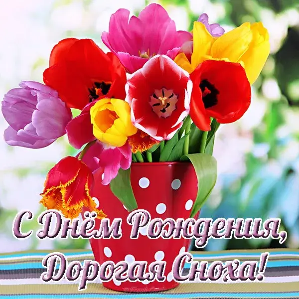 Открытка С днём рождения сноха - Открытка с тюльпанами: С днем рождения! | Красивая открытка #41