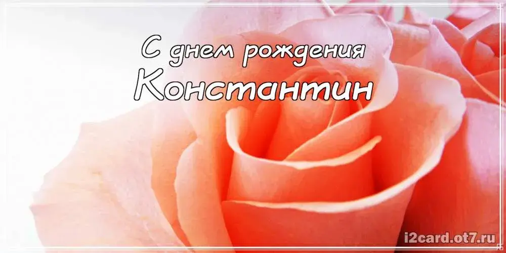Открытка Открытки с именем Константин  - Открытка с розами: нежные поздравления с днем рождения | Красивая открытка #240