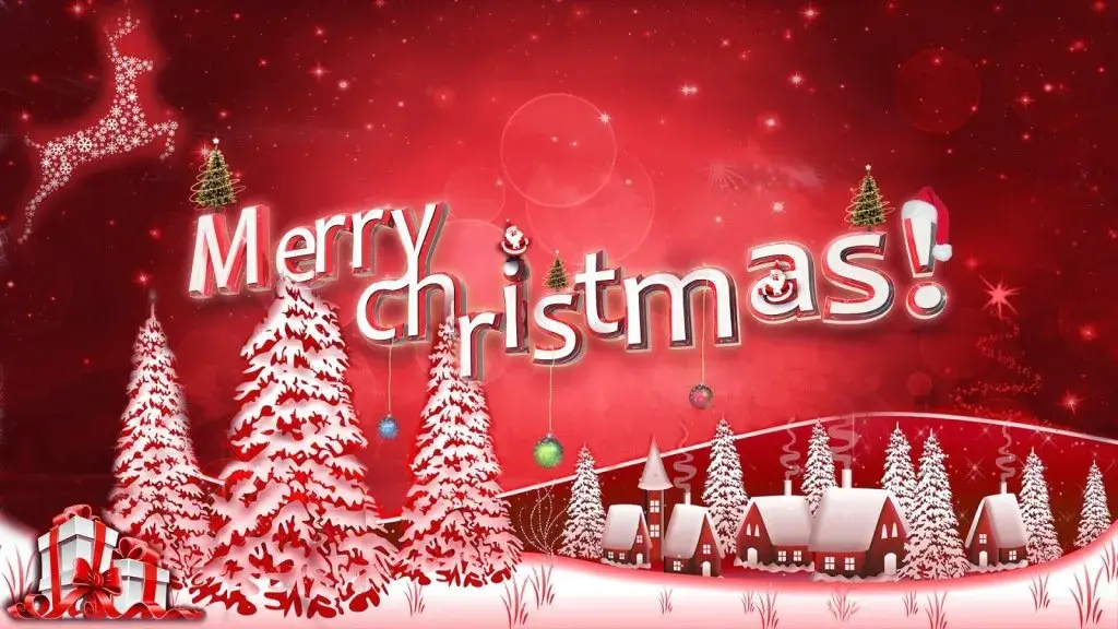 Открытка Merry Christmas - Мерри Крисмас: Снежные открытки с домиками и елками | Красивая открытка #35