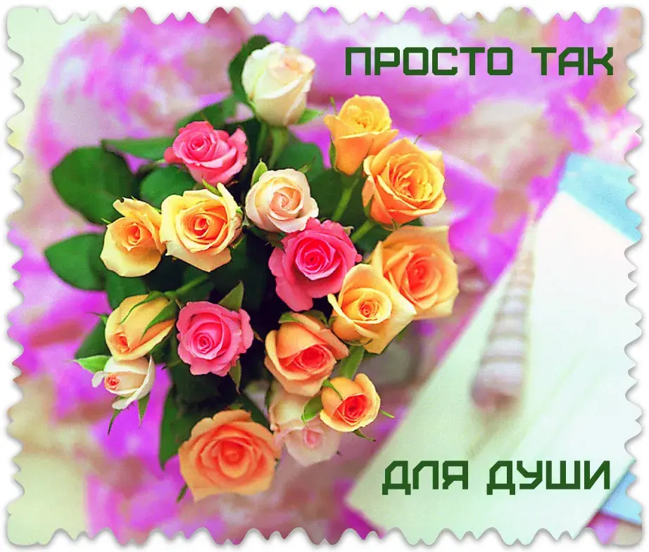Открытка Просто так - Букет роз: нежные оттенки для вашей открытки | Красивая открытка #32