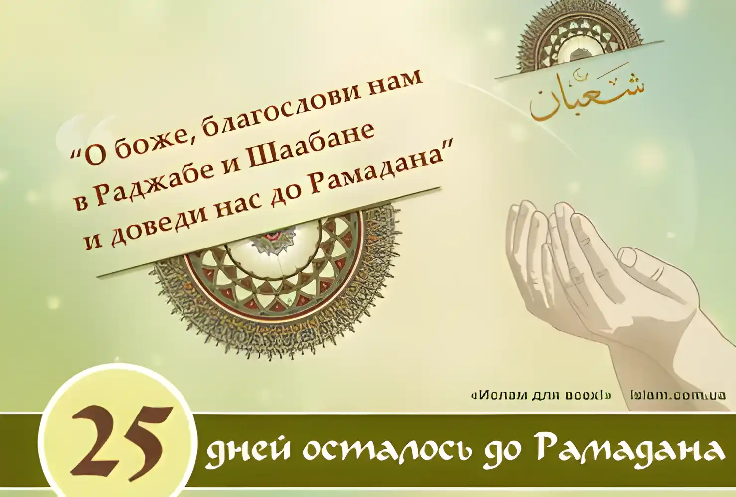 Открытка Сколько дней до Рамадана - Открытка с Рамаданом: молитва, ислам, Шабан | Красивая открытка #25