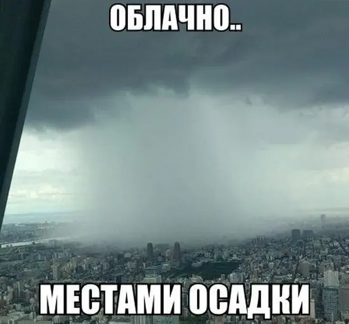 Открытка о погоде - Вид города сквозь облака. | Красивая открытка #13