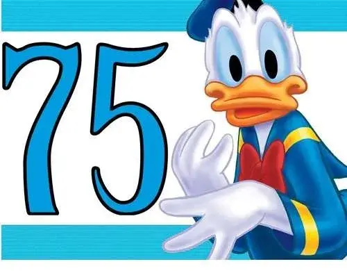 Открытка Открытки на 75 лет - Открытка с Дональдом Даком | Красивая открытка #81
