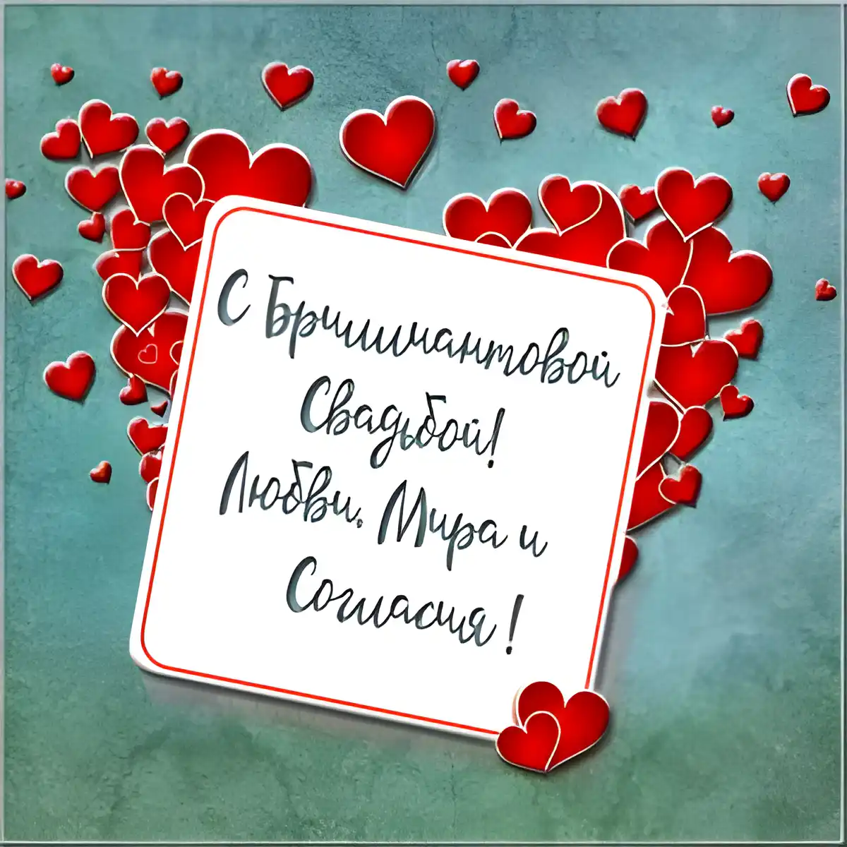 Открытка Открытки на Бриллиантовую свадьбу 60 лет - Поздравление с днем свадьбы: милая открытка с любовью | Красивая открытка #14