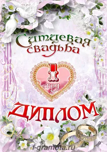 Открытка Ситцевая свадьба - Свадебная открытка: Голуби, кольца, цветы  f-gramota.ru | Красивая открытка #12