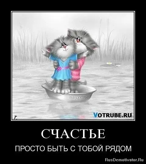 Открытка Открытки я рядом - Открытка: Счастье рядом  милые котята в лодке | Красивая открытка #31