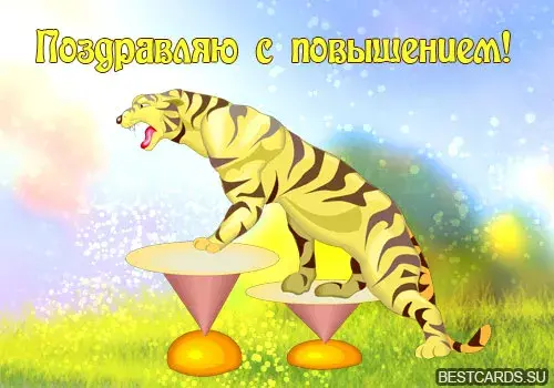 Открытка С повышением - Открытка с тигром на шарах: поздравления, приколы | Красивая открытка #18