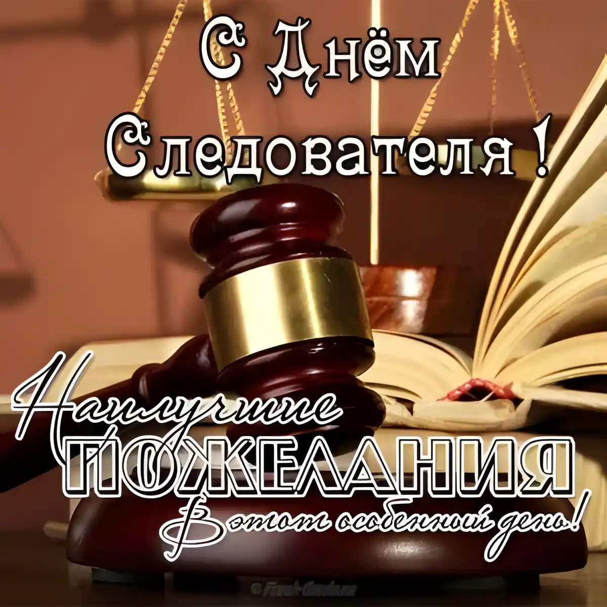 Открытка Открытки с Днем Работника Следственных Органов - Открытка с днем юриста: Книга, печать, геральдика | Красивая открытка #19