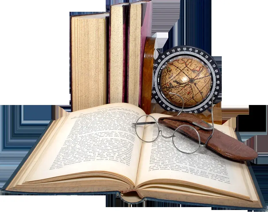 Открытка Школа, детский сад - Открытка с книгами, глобусом и очками | Красивая открытка #14