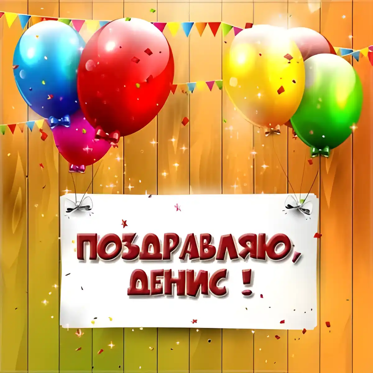 Открытка открытки с именем Денис - Открытка с воздушными шарами | Красивая открытка #206