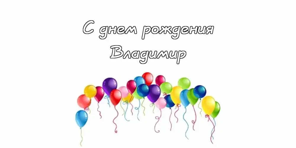 Открытка открытки с именем Владимир - Открытка с воздушными шарами | Красивая открытка #146