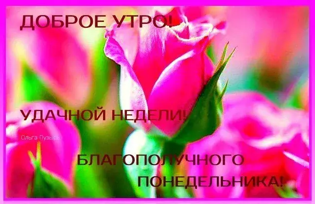 Открытка Дни недели - Поздравление с добрым утром и удачной неделей | Красивая открытка #57