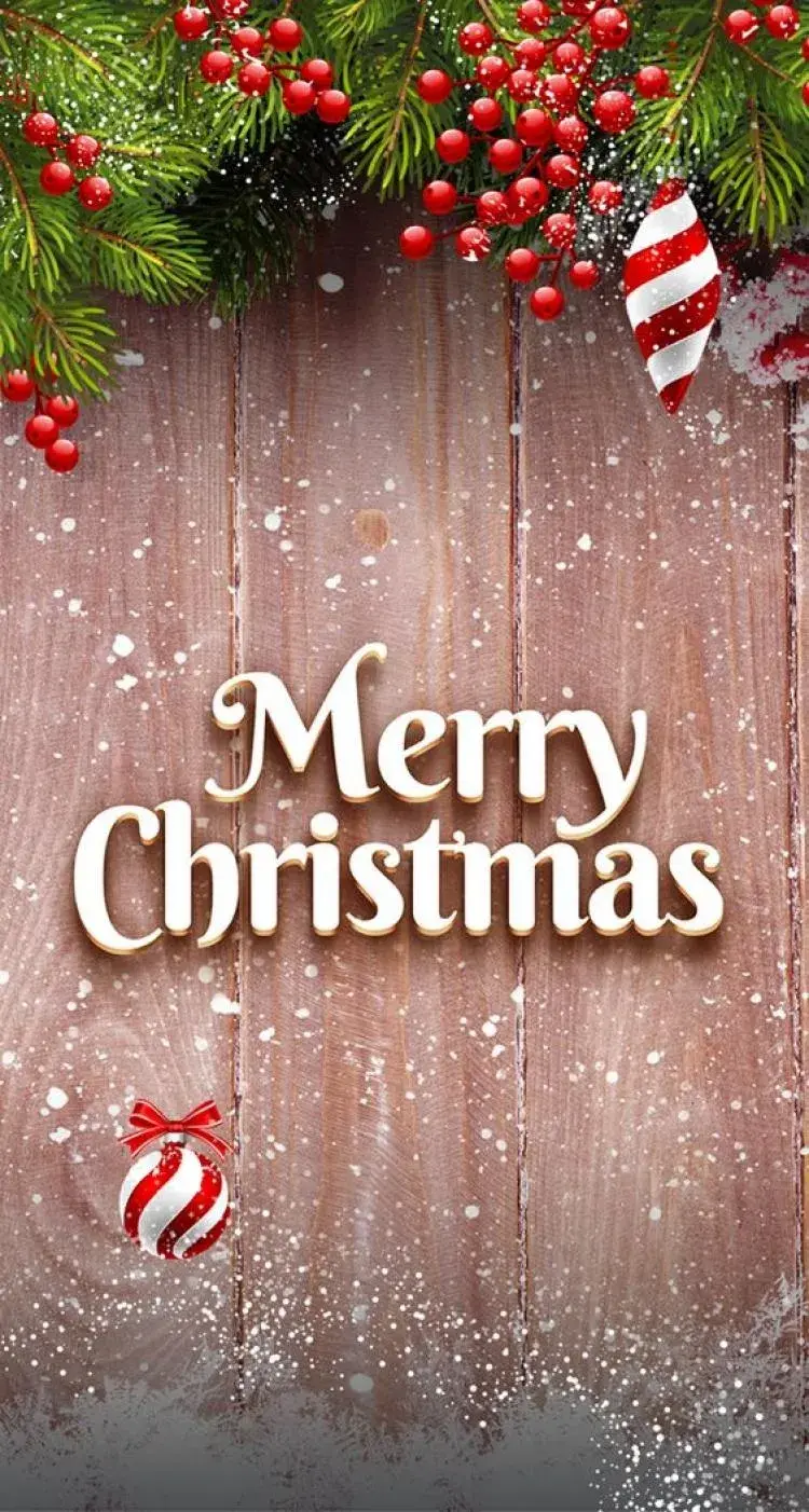 Открытка Merry Christmas - С Рождеством! Красивая открытка с еловыми ветками | Красивая открытка #14