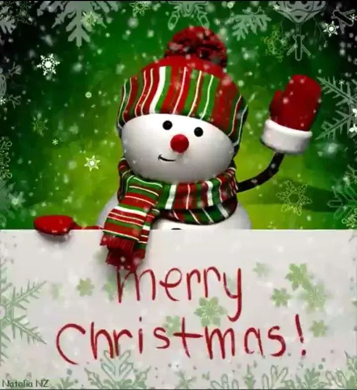 Открытка Merry Christmas - Снеговик с Новым годом! Открытка с Merry Christmas | Красивая открытка #28