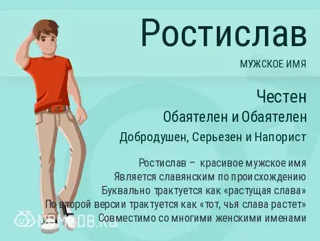 Открытка Открытки с именем Ростислав  - Ростислав: мужское имя, значение, история имени | Красивая открытка #108