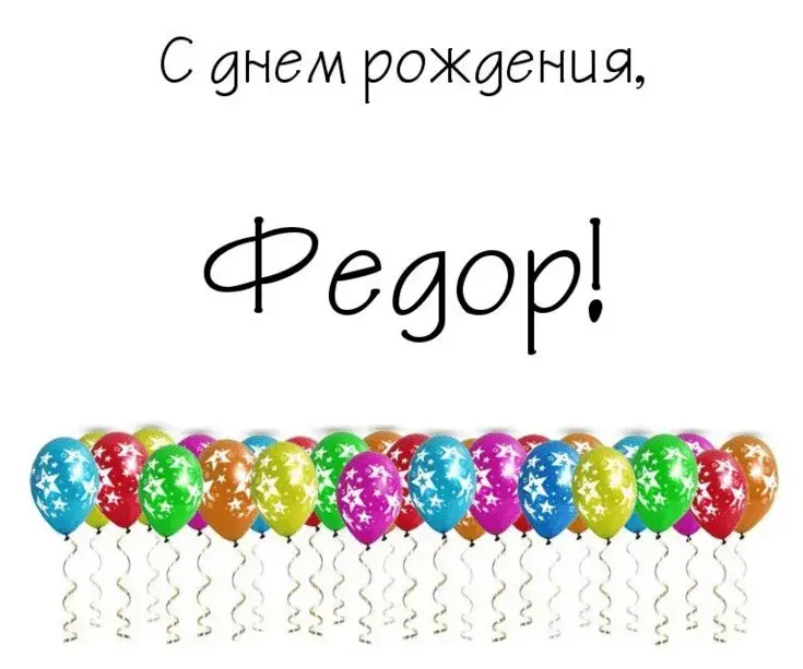 Открытка Открытки с именем Федор - Открытка с воздушными шарами | Красивая открытка #34
