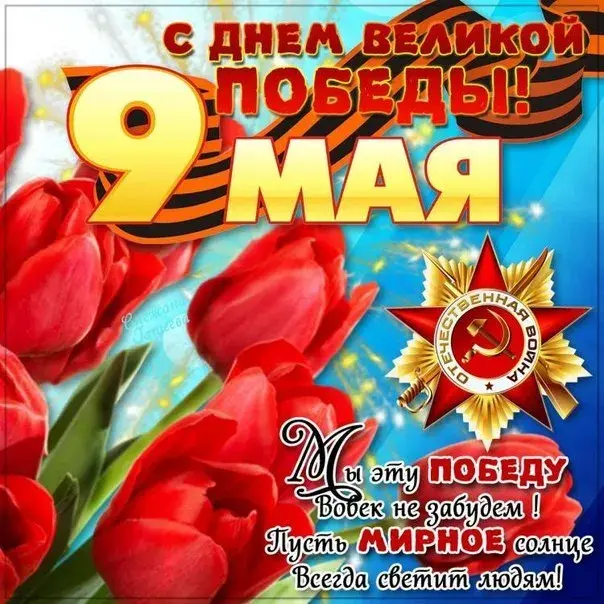 Открытка 9 мая - Поздравление с 9 мая: День Победы - открытка | Красивая открытка #205