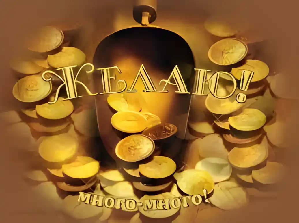 Открытка Открытки желаю материального благополучия - Золотые монеты, сокровище, открытка | Красивая открытка #45